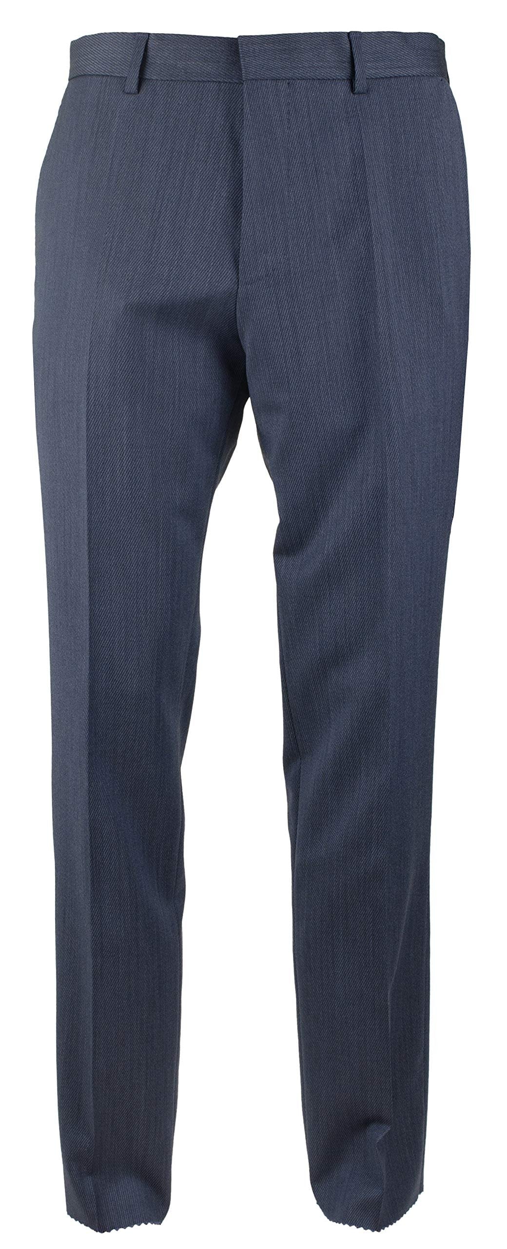 Men's Madisen Flat Front Wool Unhemmed Dress Pants-OB-32R