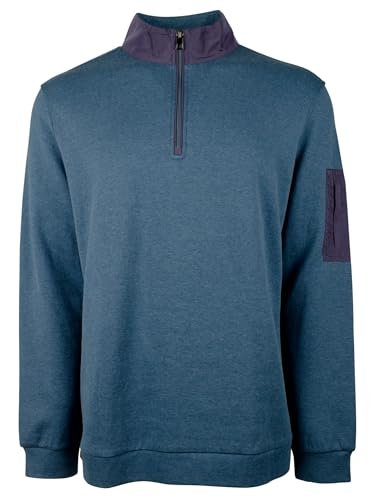 Bugatchi Men's Long Sleeve Quarter Zip Pullover Shirt OBl XX-Large