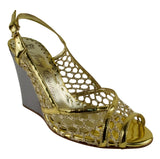 Customer Return Juicy Couture Acapulco Women's Gold Mesh Wedge Sandal Shoe-10M