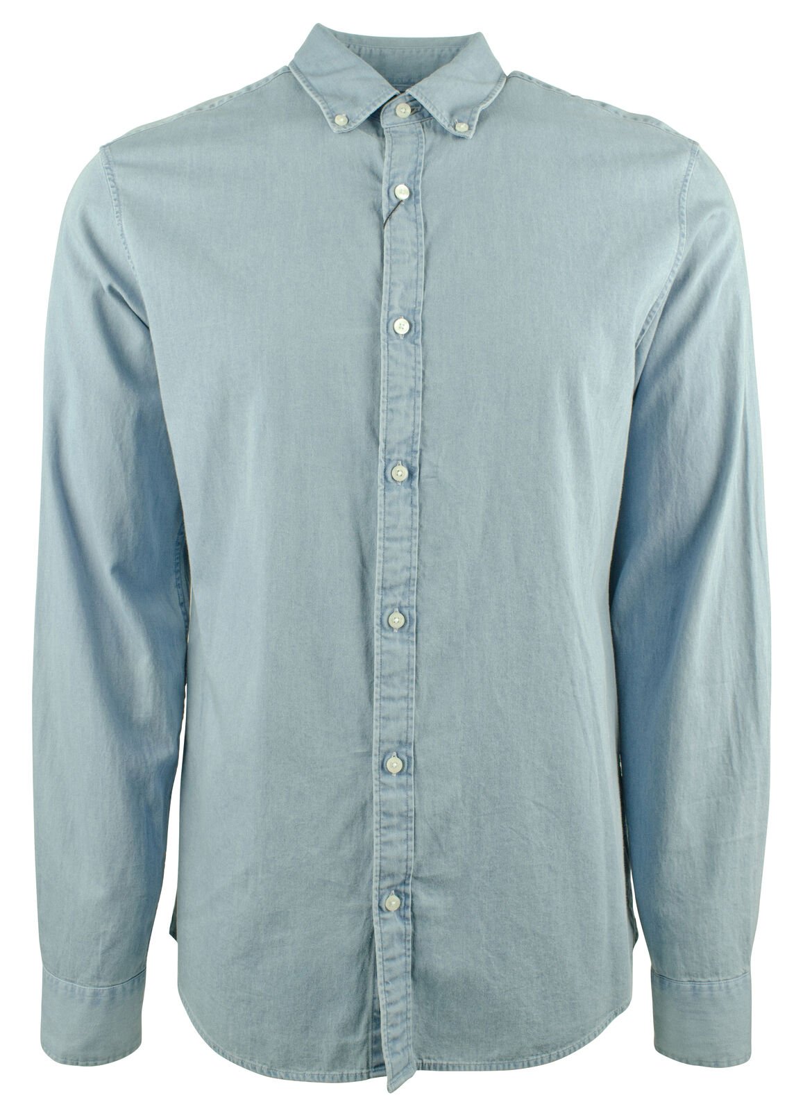 Michael Kors Men's Slim Fit Light Wash Long Sleeve Shirt-LW-XL