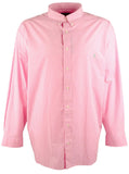 POLO RALPH LAUREN Men's Big & Tall Classic Fit Long Sleeve Poplin Shirt 4XB Pink/White