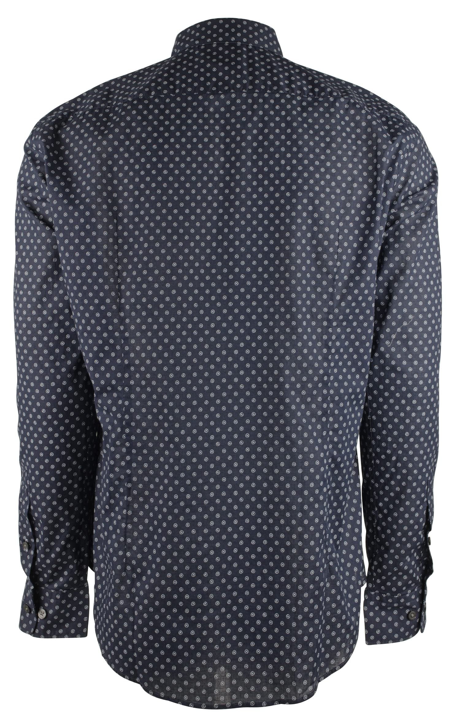 Hugo Boss Men's Big and Tall Robbie Long Sleeve Shirt DB 5XL Dark Blue