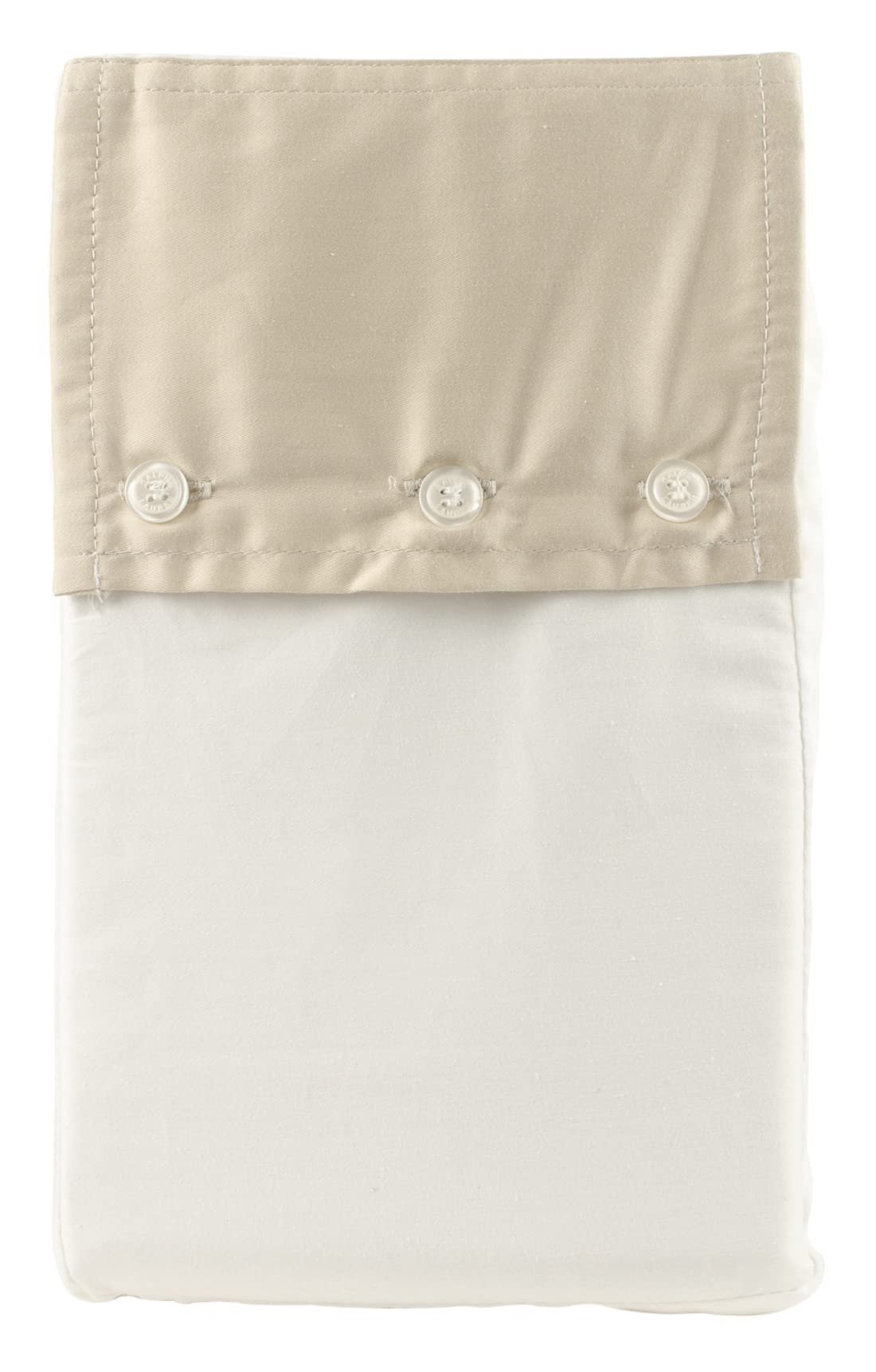 Borde de satén orgánico RL, una funda estándar de 20 x 28 pulgadas, color arena costera