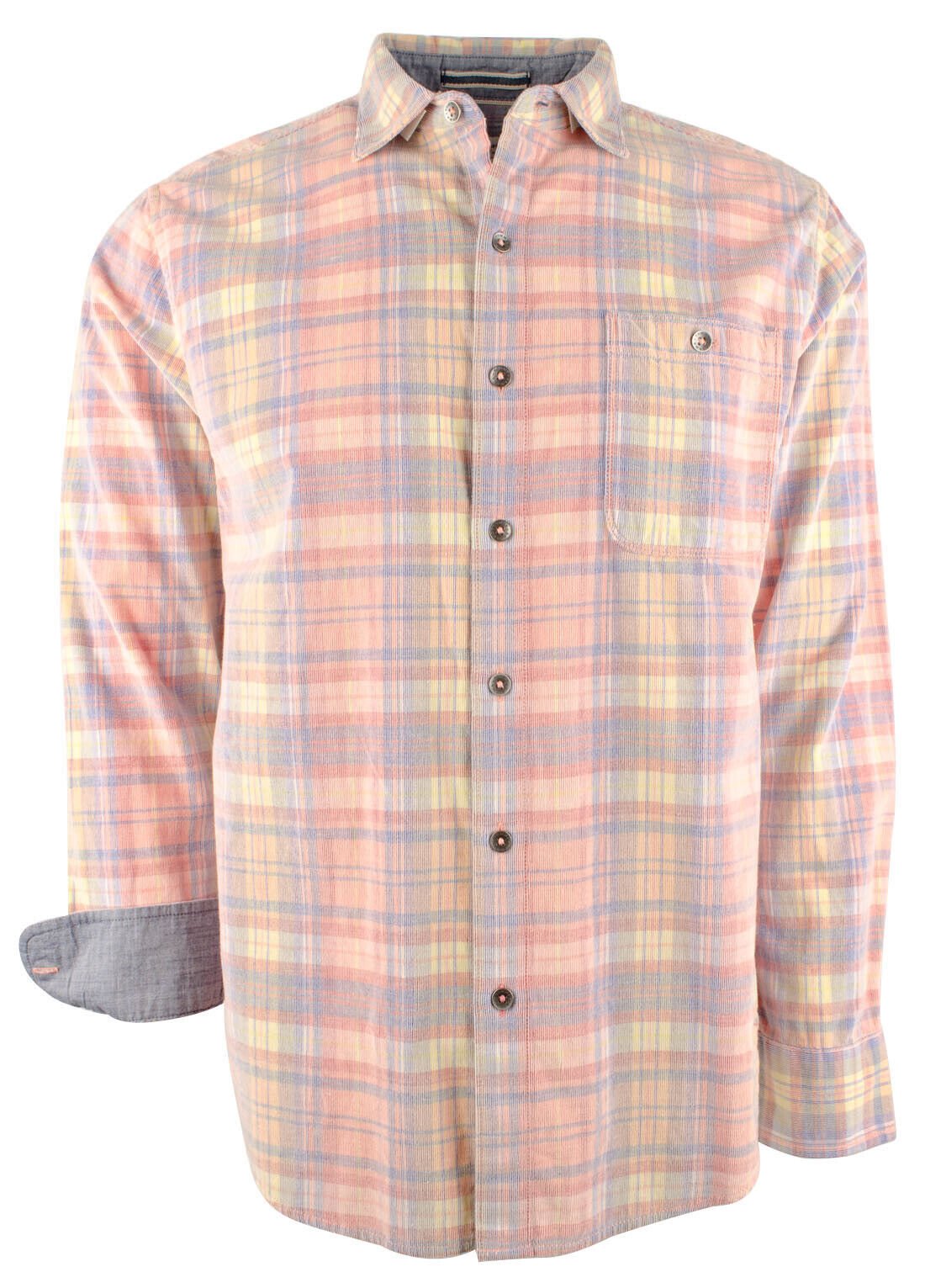 Tommy Bahama Men's Big Tall Coastline  Corduroy Acacia Long Sleeve Plaid Shirt