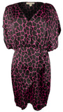 Michael Kors Plus Size Giraffe Wrap Dress Cerise 2X (18W-20W)