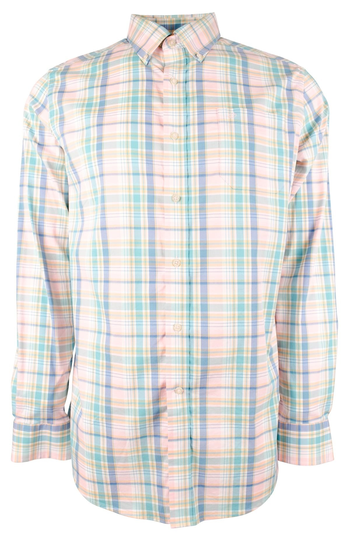 Southern Tide Men's Long Sleeve Coastal Passage Sky Valley Plaid Sport Shirt RBlsh XL