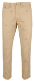 Men's Stretch Slim Allover Polo Pony Embroidered Chino Pants 31Wx30L, Vintage Khaki