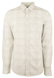 Men's Slim Fit Micro Print Long Sleeves Shirt-BLK-X-Large