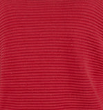 Suéter otomano con lentejuelas Bonita para mujer, cuello en V, rojo, talla mediana