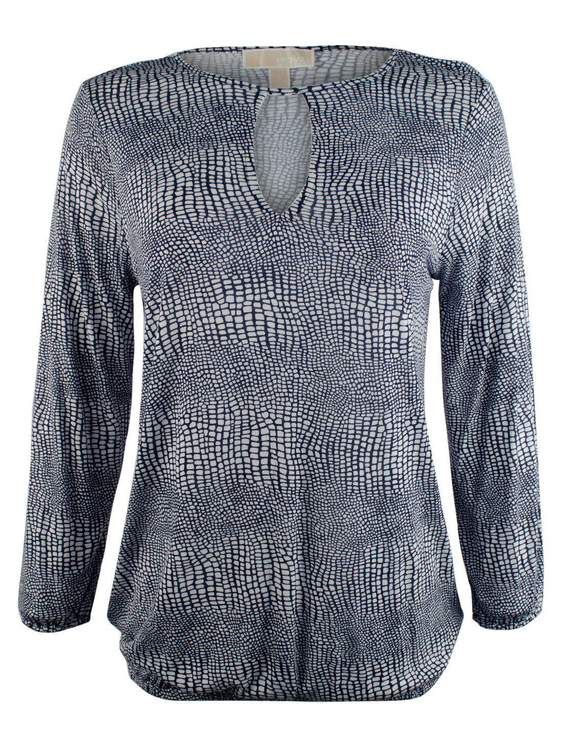 MICHAEL Michael Kors Womens Zephyr Peasant Top True Navy XS