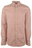 Men's Trim Fit Mini Check Long Sleeves Shirt-HO-Large