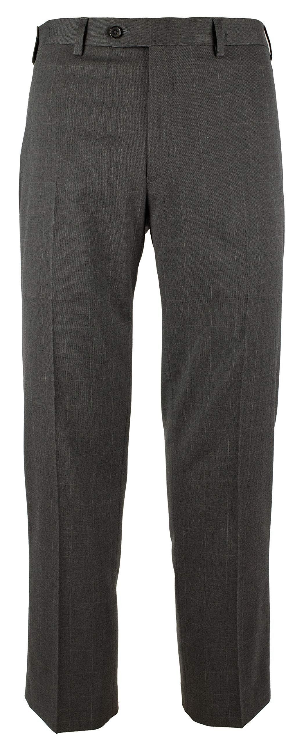 Ralph Ralph Lauren Men Comfort Flex Slim Fit Flat Front Dress Pants (Brown, 42Wx30L)