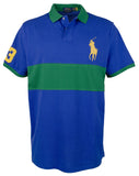 Men's Classic Fit Big Pony Mesh Short Sleeve Polo Shirt X-Large Blue/Green