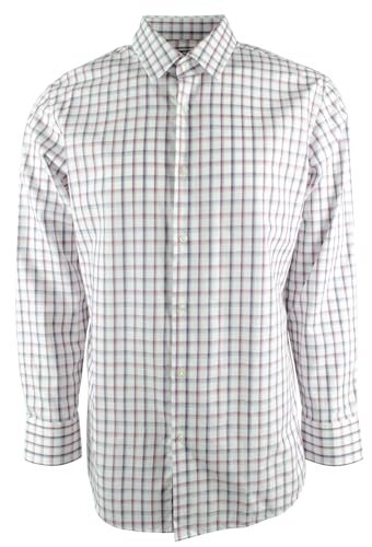 Hugo Boss Men's Regular Fit Check Long Sleeve Dress Shirt 17.5 (34/35) Dark Pink