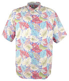 Tommy Bahama Men's Big Tall Coconut Point Fronds Mosaic Island Zone Camp Shirt 2XLB