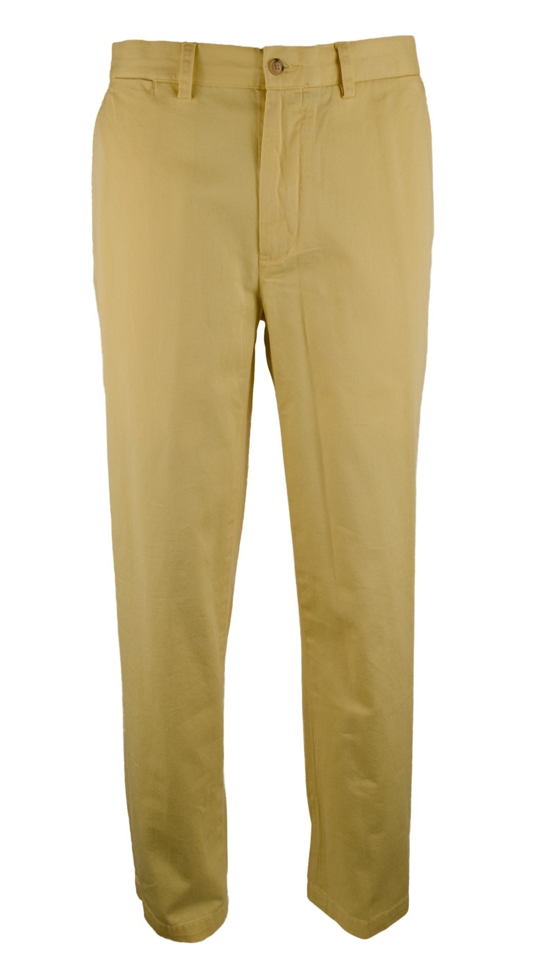 Men's Classic-Fit Flat-Front Chino Pants-BY-32Wx30L Yellow