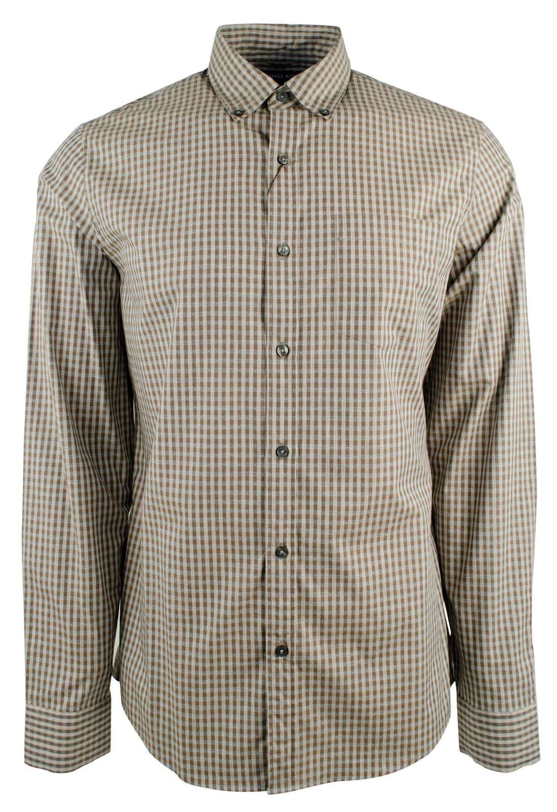 Michael Kors Men's Slim Fit Check Long Sleeve Shirt