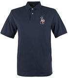 Men's Big and Tall Mesh Polo Shirt-N-LT Navy