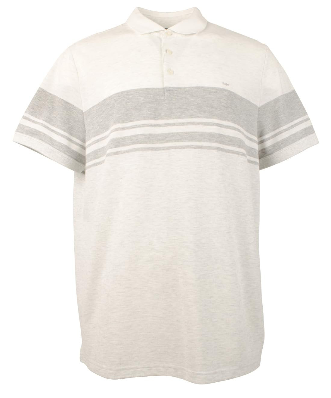 Michael Kors Men's Striped Moisture Wicking Short Sleeved Polo Shirt SHthr XXL