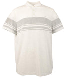 Michael Kors Men's Striped Moisture Wicking Short Sleeved Polo Shirt SHthr XXL
