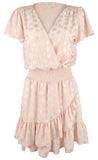 Michael Kors Women's Plus Size Faux Wrap Smocked Waist  Dress