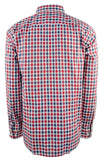Men's Sharp-Fit Cotton Button Down Shirt-R-XXL Red/Blue