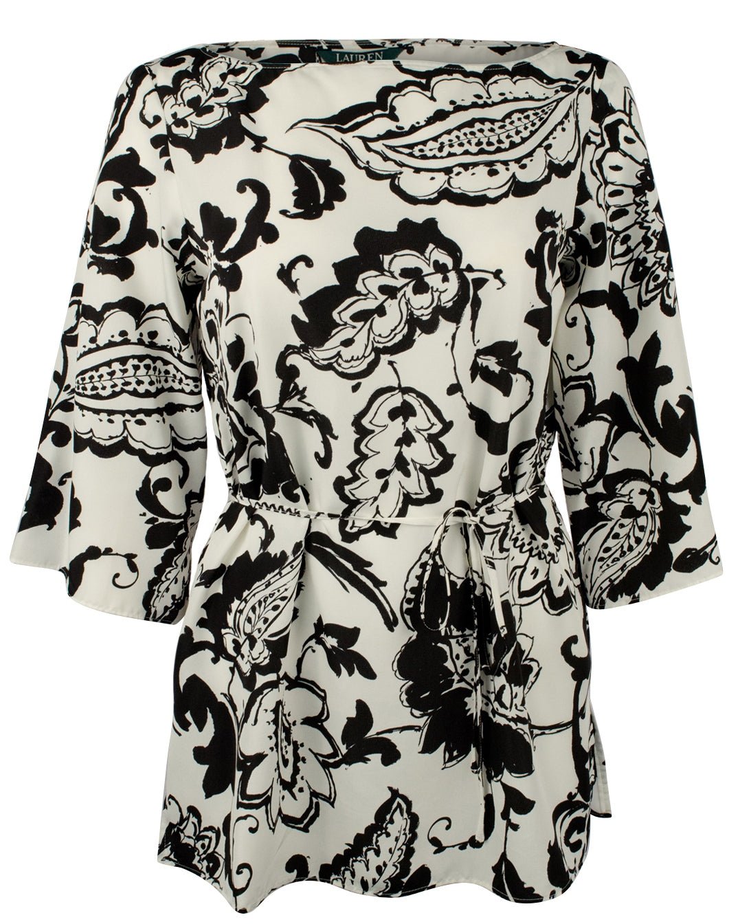 Lauren Ralph Lauren Women's Paisley Print Crepe Shirt Tunic Top