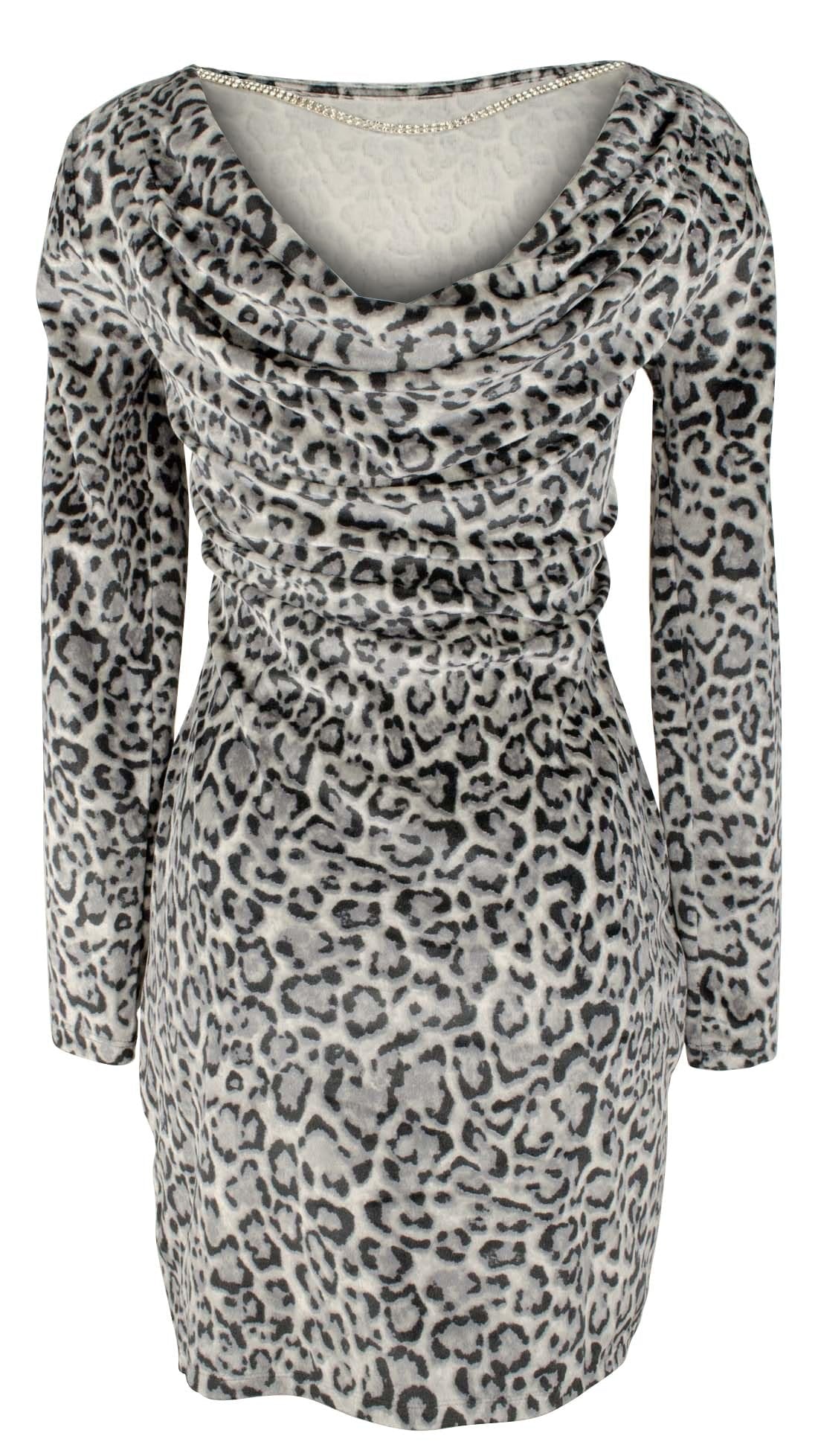 Women's Plus Size Velvet Long Sleeve Cowl Back Dress 2X