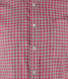 Men's Checkered Oxford Button Down Shirt-S-S Sangria