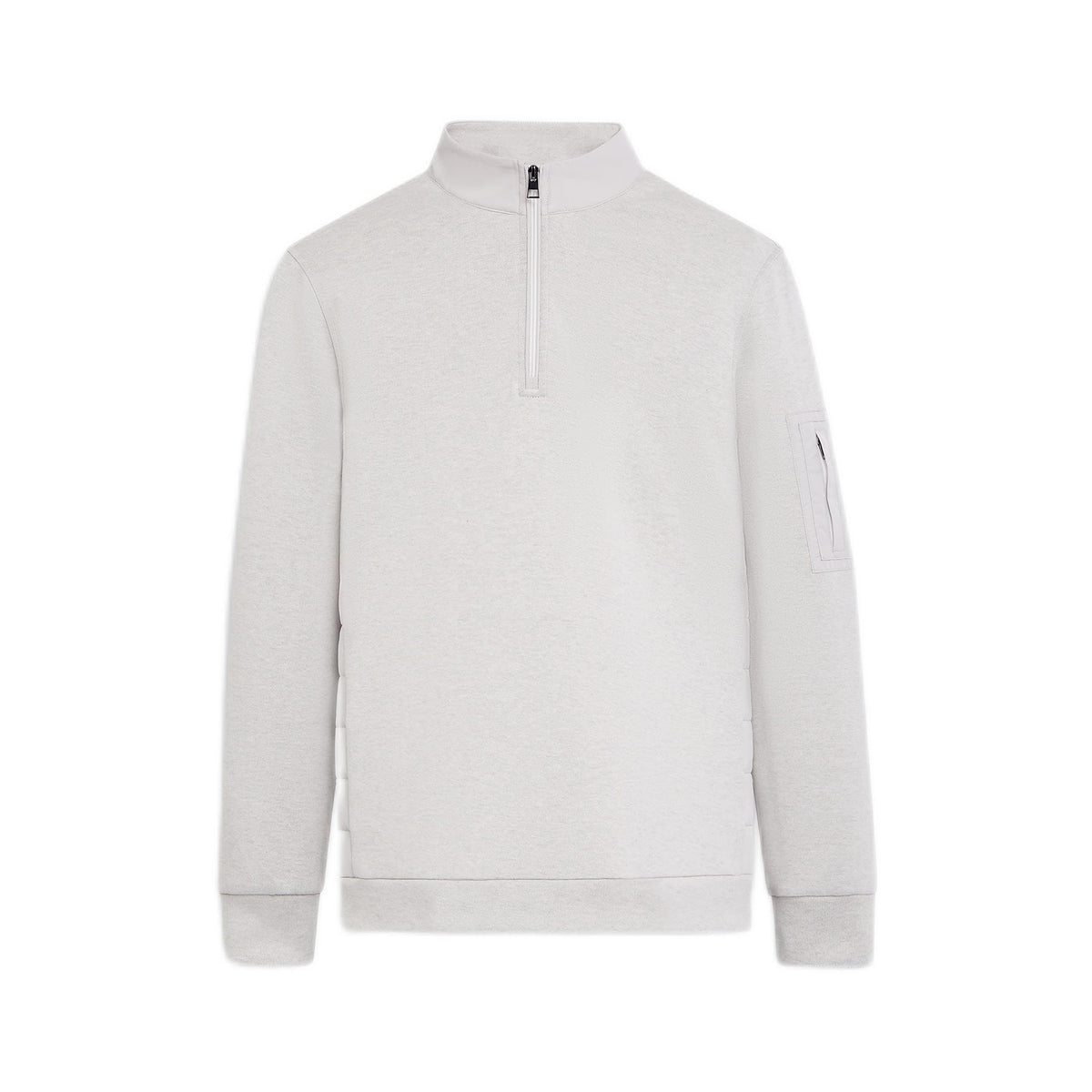 Bugatchi Men's Long Sleeve Quarter Zip Pullover Shirt Chlk XX-Large