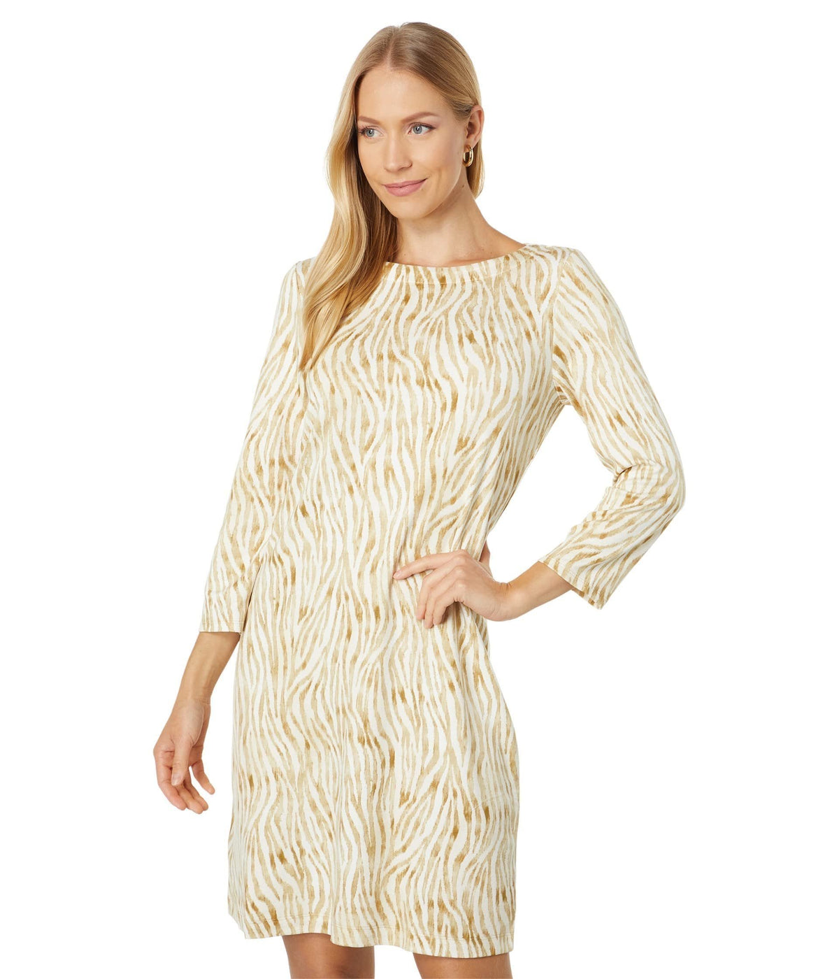 Tommy Bahama Women's Darcy Zesty Zebra Dress Golden Honey Small
