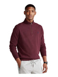 RALPH LAUREN Mens Maroon Mock Classic Fit Quarter-Zip Cotton Blend Pullover Sweater S