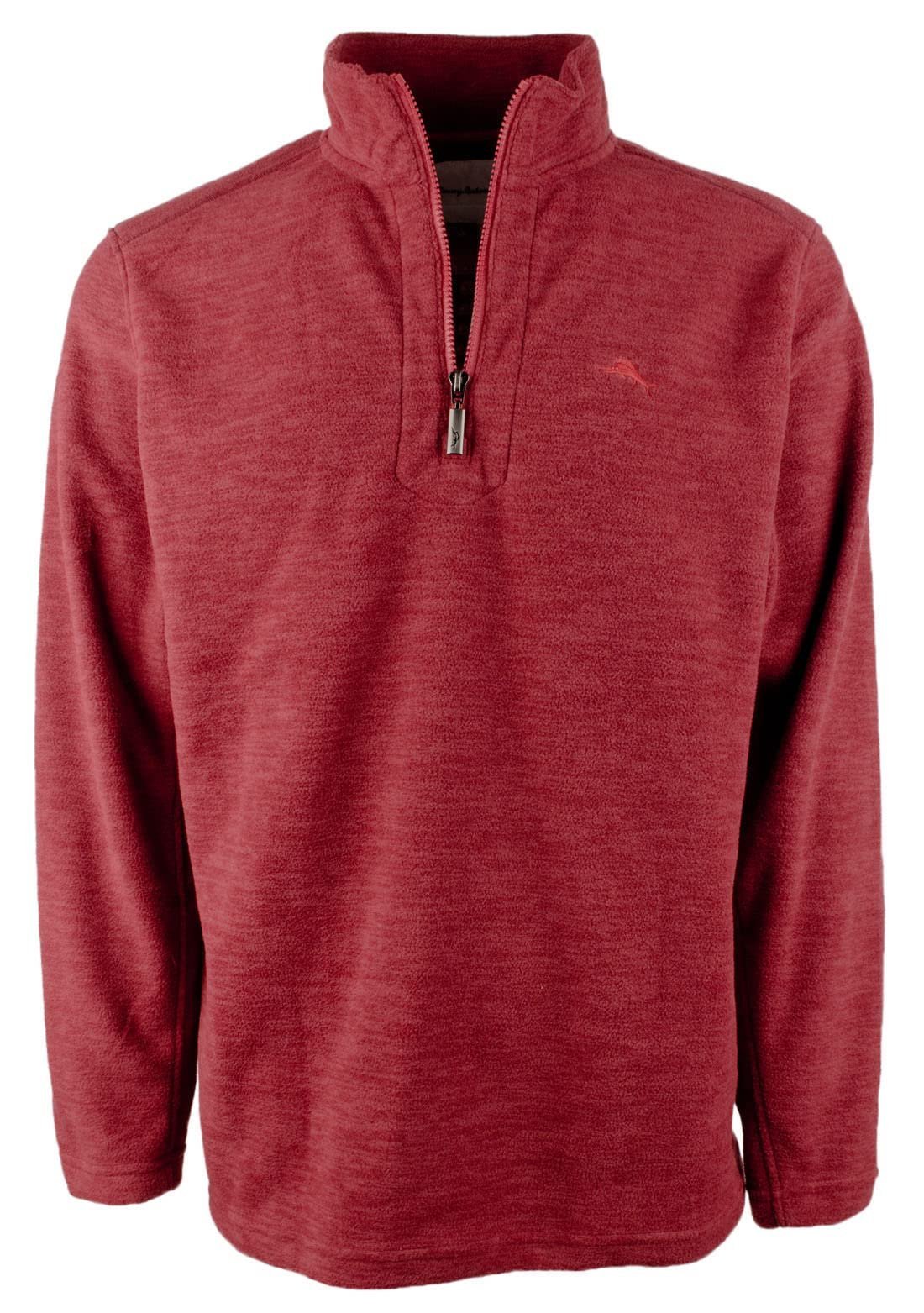 Tommy Bahama Men's Cloud Peak Half Zip Long Sleeve Fleece Pullover Sangria Red Small