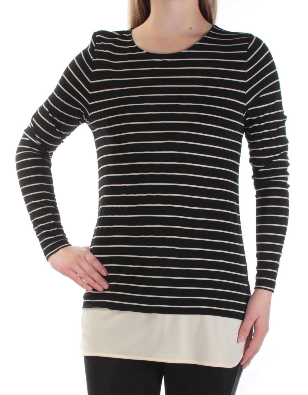 Lauren Ralph Lauren Women's Striped Contrasting Underlayer Top Shirt