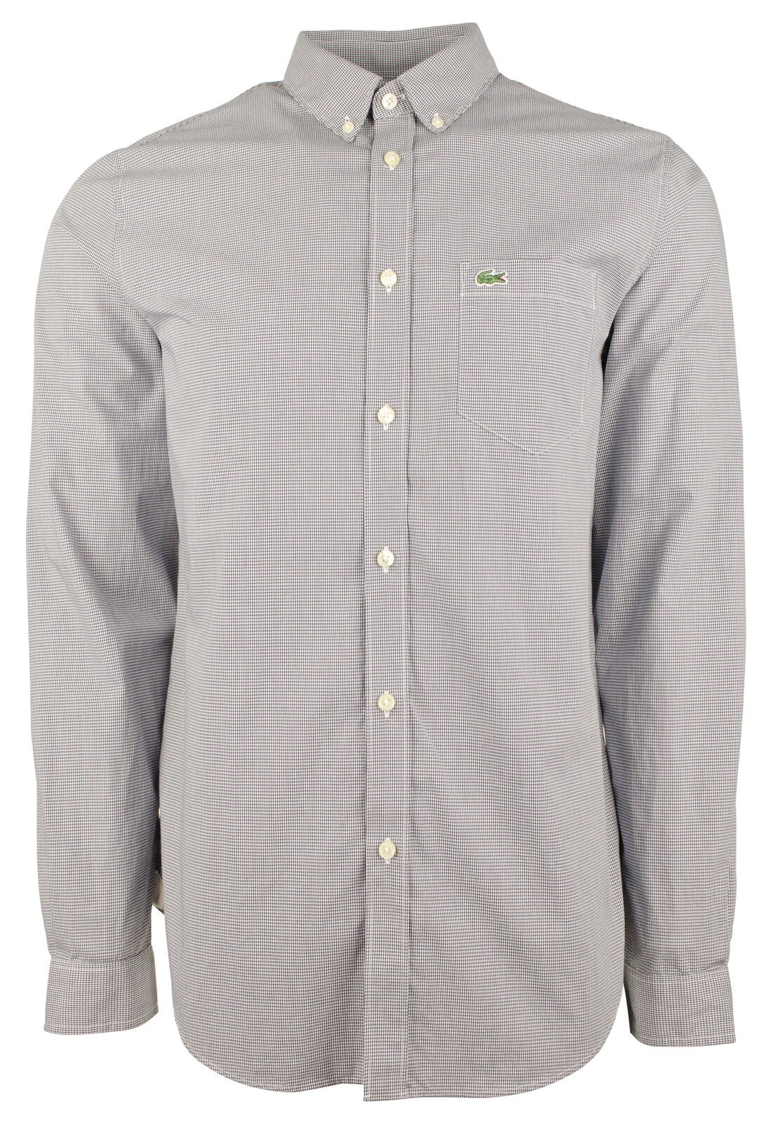 Lacoste Men's Regular Fit Micro Gingham Long Sleeves Shirt