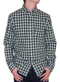 Men's Slim Fit Plaid Long Sleeve Shirt-VG-Small