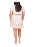 Michael Kors Women's Plus Size Faux Wrap Smocked Waist  Dress