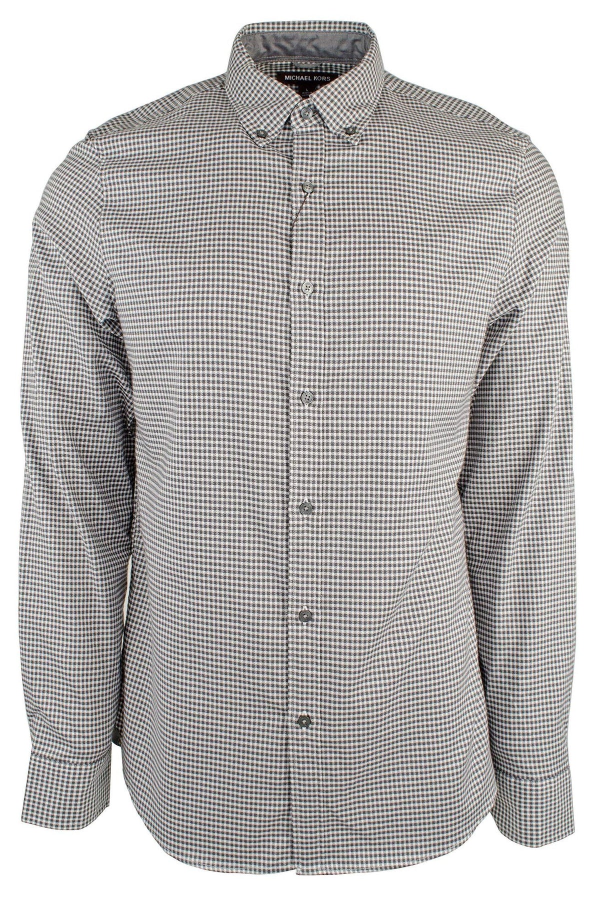 Michael Kors mens Trim Stretch Cotton Long Sleeve Shirt