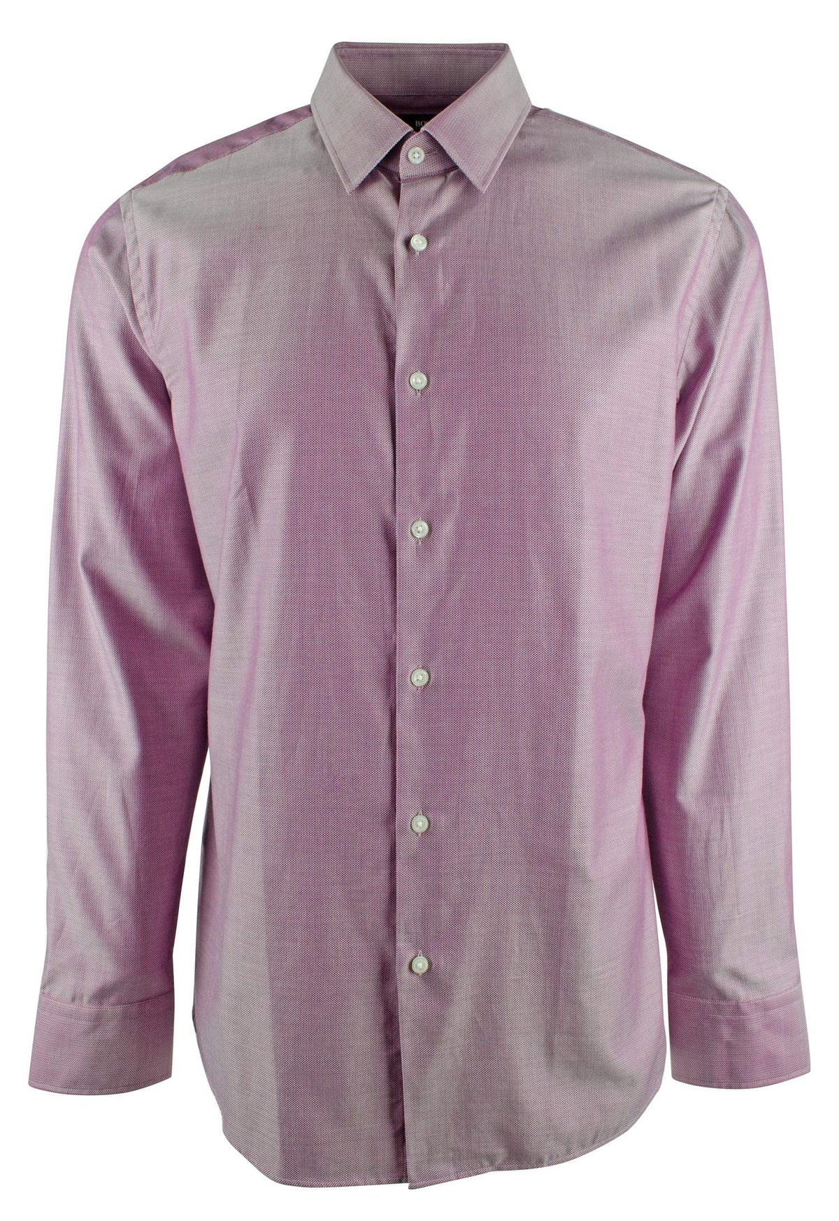 Hugo Boss BOSS Regular Fit Point Collar Plaid Dress Shirt 50409348 Dark Pink