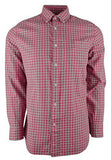Men's Checkered Oxford Button Down Shirt-S-S Sangria