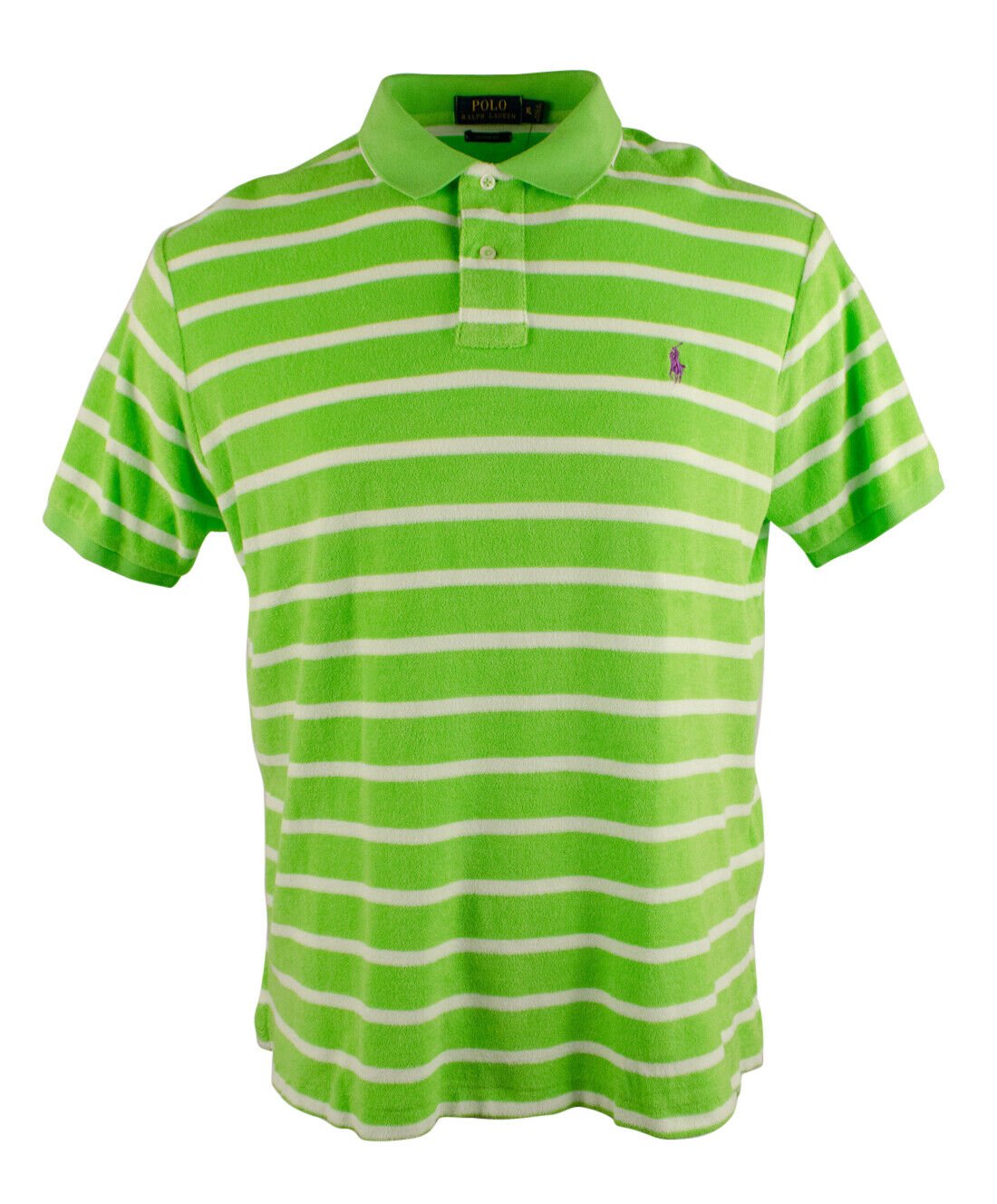 Polo Ralph Lauren Men's Custom Fit Short Sleeve Striped Terry Polo Shirt CLm