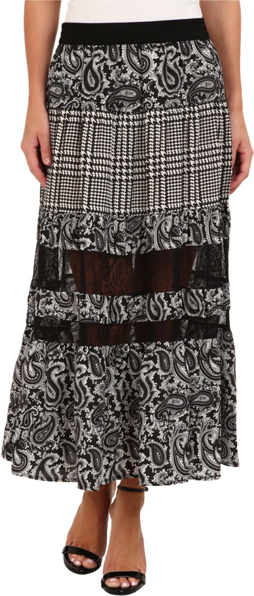 Michael Michael Kors Women's Lazio PCD Maxi Skirt Slate Grey Skirt