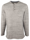 Men's Coastal Canyon Henley Long Sleeves Shirt-GH-Small Grey