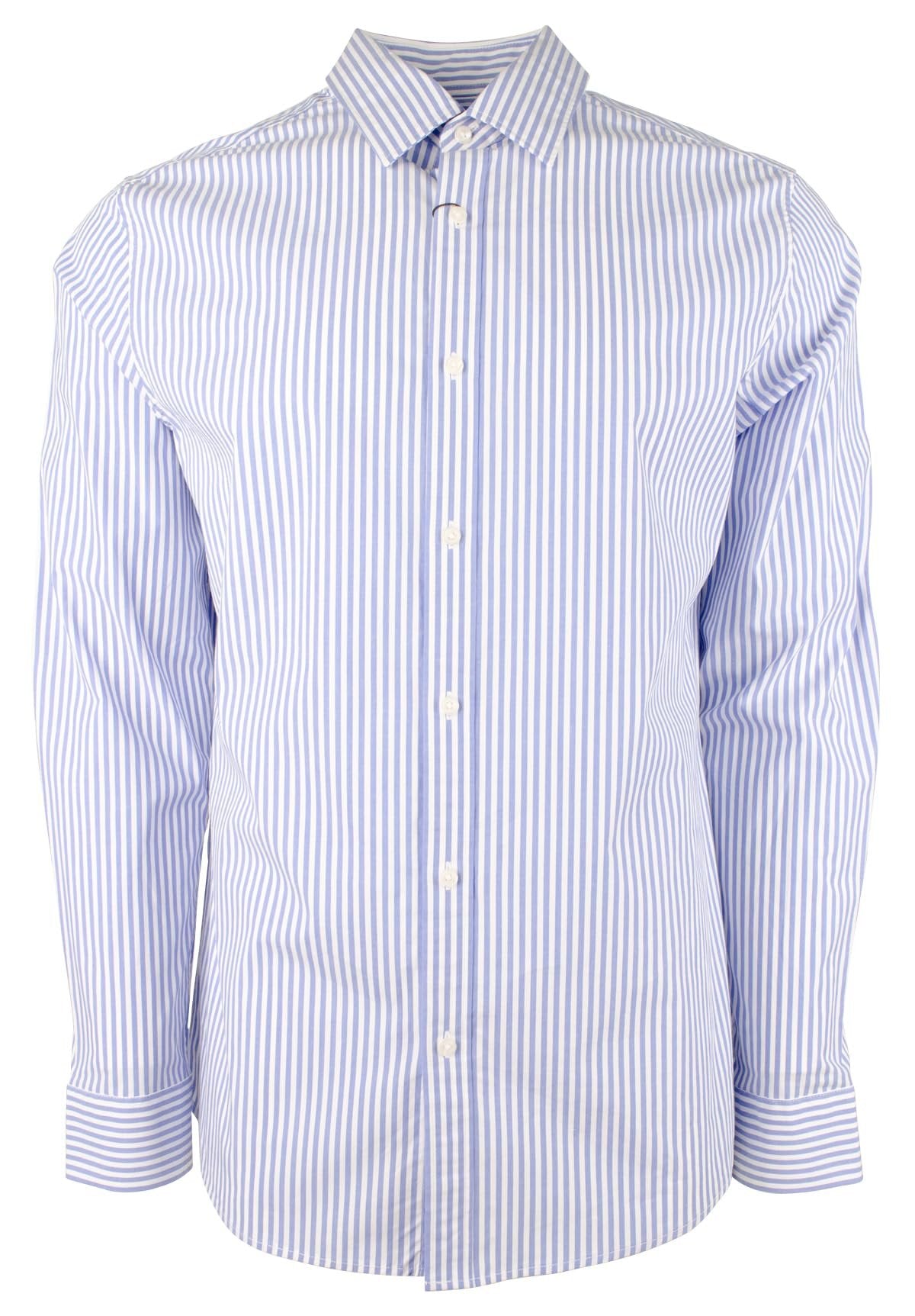 Michael Kors Men's Spring23 Stretch Striped Slim Fit Long Sleeve Shirt CBL X-Large