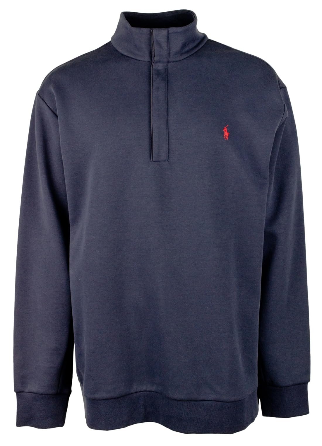 POLO RALPH LAUREN Men's Big & Tall Double-Knit Quarter Snap Pullover Shirt NVY 4XB