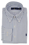 Ralph Lauren Men's Regular Fit Striped Long Sleeve Dress Shirt-BW-15.5-34/35 Blue/White