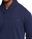 POLO RALPH LAUREN Men's Luxury Jersey Shawl-Collar Pullover, Big & Tall (Navy Heather, 3XB, 3X-Large Big)