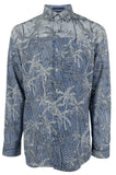 Camisas Tommy Bahama Mirror Palms de manga larga con botones para hombre, talla pequeña, color océano profundo