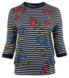 Lauren Ralph Lauren Women's Plus Striped Floral Print Top NM 1X