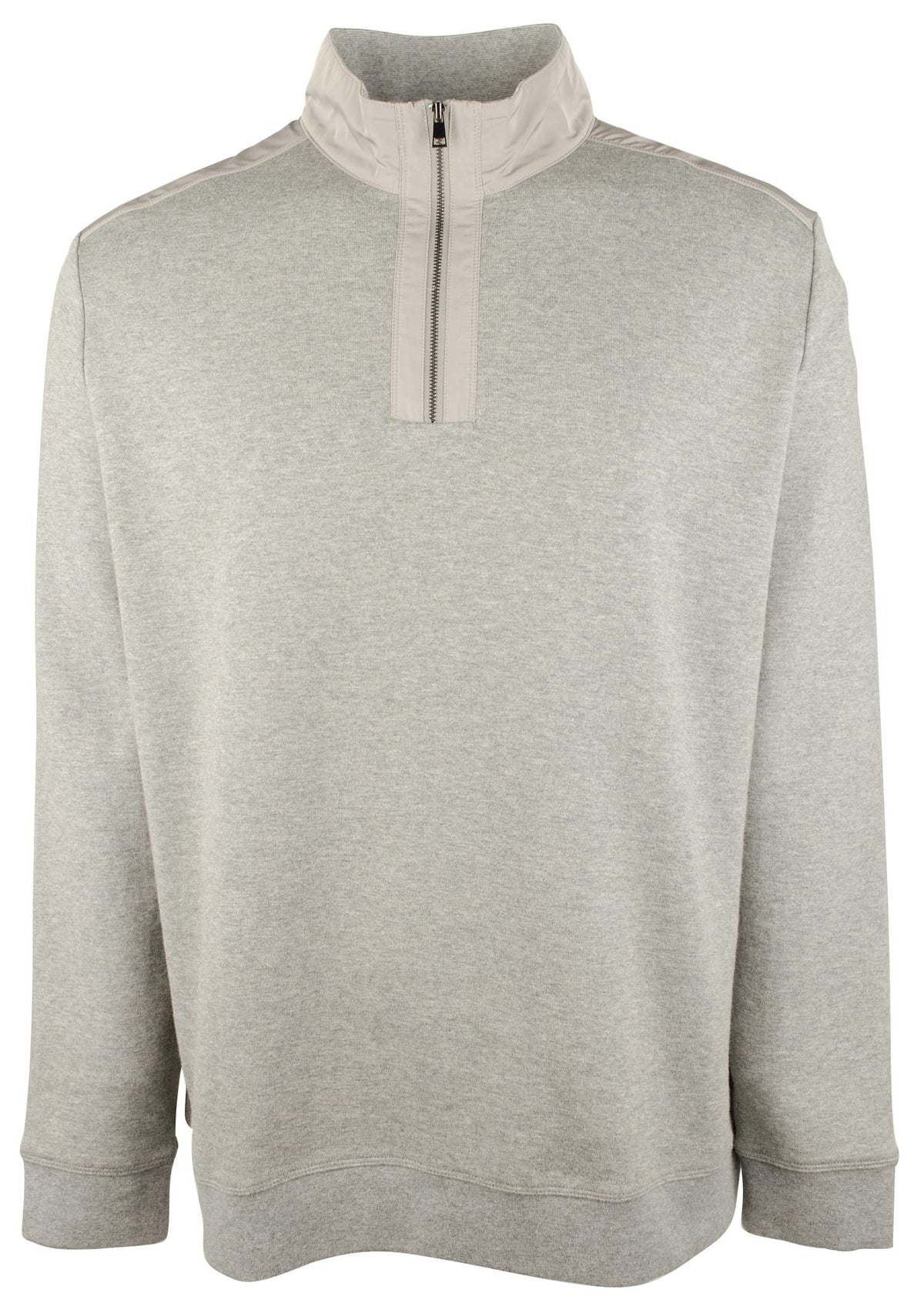 Bugatchi Men's Quarter Zip Pullover Sweatshirt Cement XX-Large